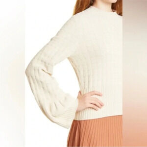 Rebecca Taylor Lantern Sleeve Mock Neck Sweater